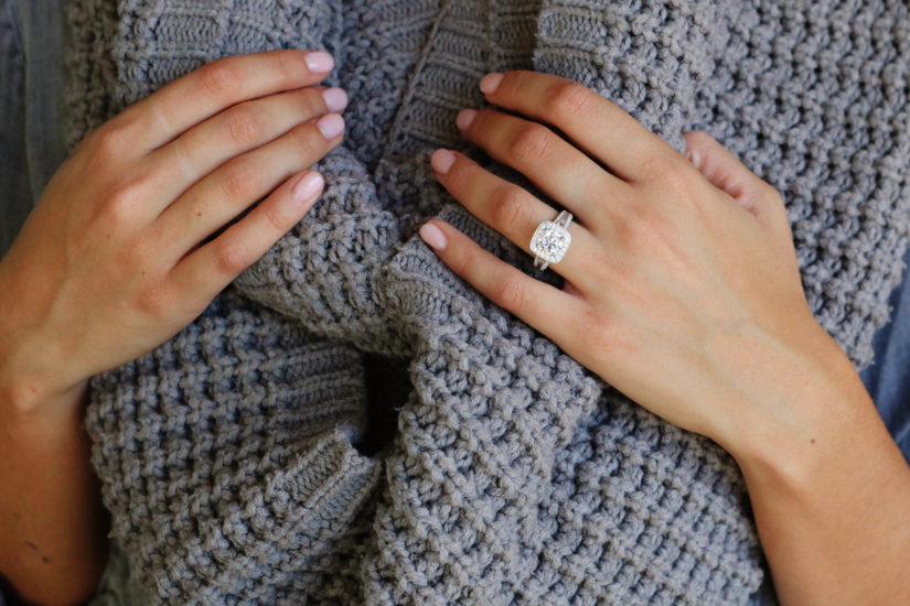 fall nail polish to show off engagement ring