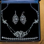 Stunning vintage jewelry set worn by the bride at her wedding